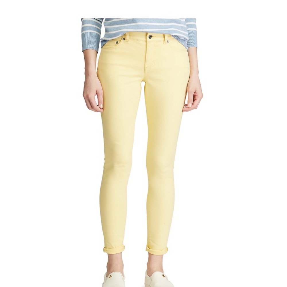 Size 10 women’s CHAPS slimming fit regular length ankle jeans -  yellow
